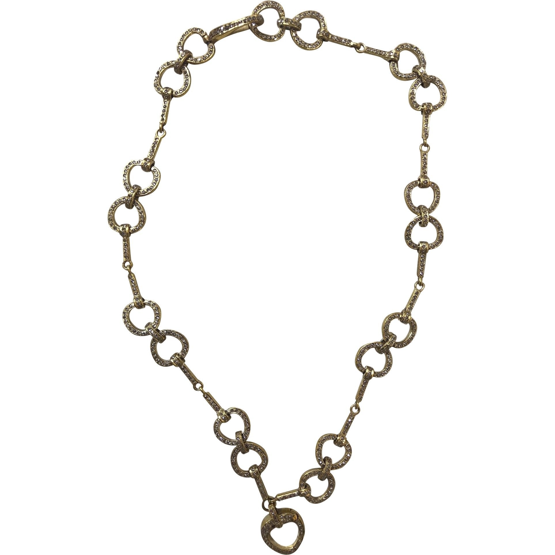 4.38 Ct Diamond and brass necklace