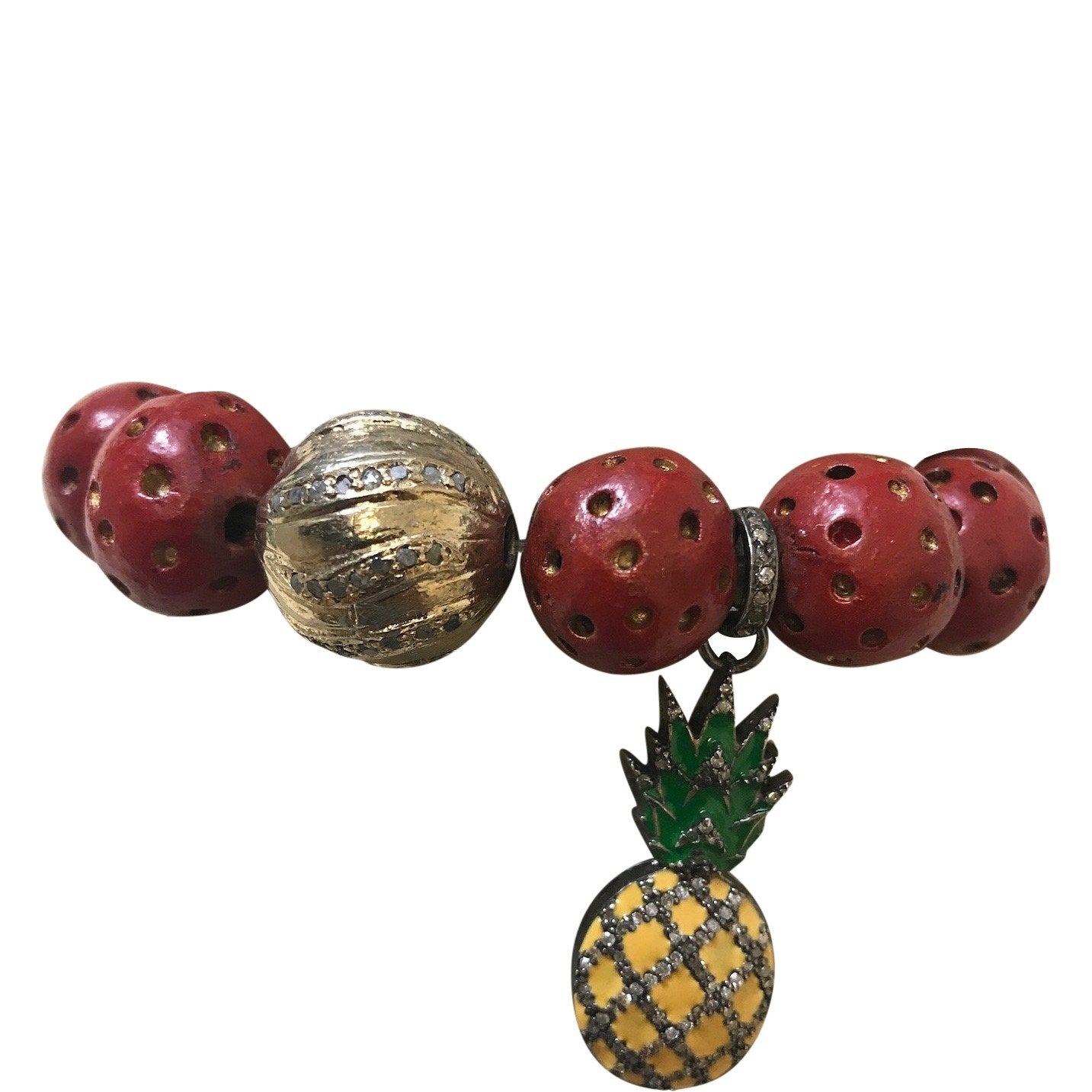 African Clay Bracelet with pineapple